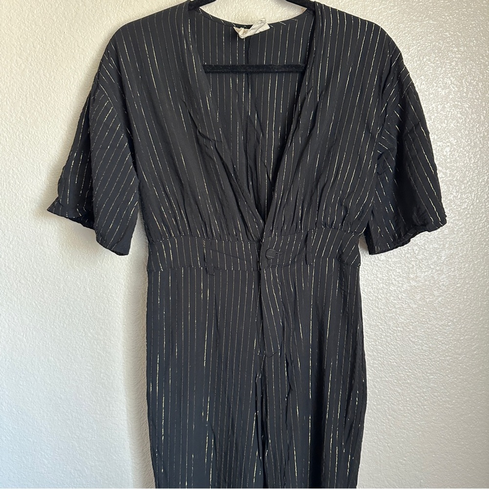 Lenni the Label Black Jumpsuit Gold Stripes‎ Sz Medium - Picture 2 of 12
